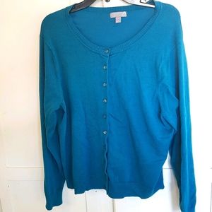 Teal Blue Button Up Cardigan